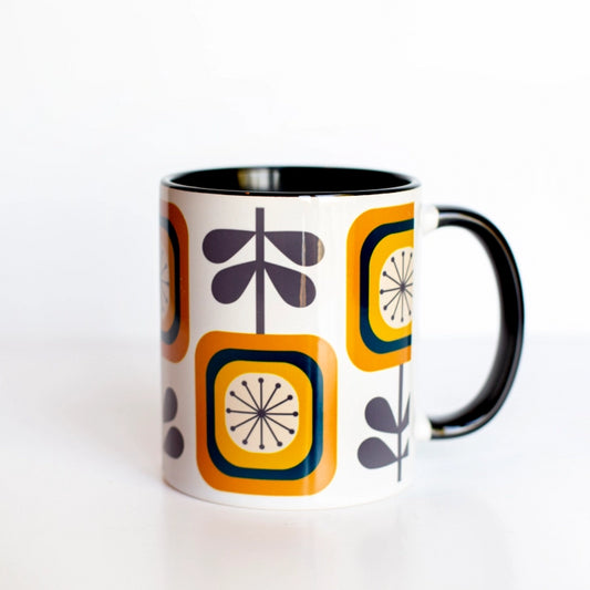 Mid Century Modern Sunflower Coffee Mug *Final Sale*