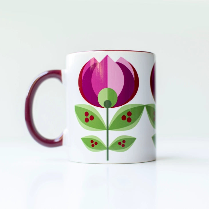 Mid Century Modern Tulip Flower Coffee Mug