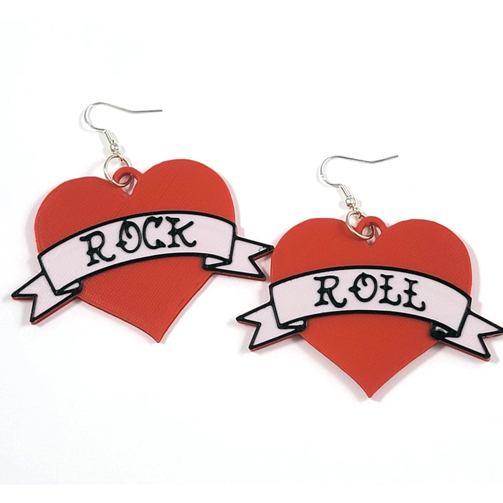 Rock and Roll Heart Earrings