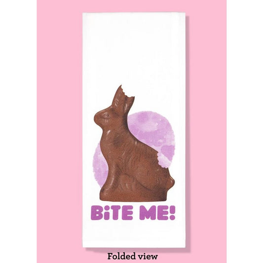 Bite Me - Chocolate Bunny Dishtowel *Final Sale*