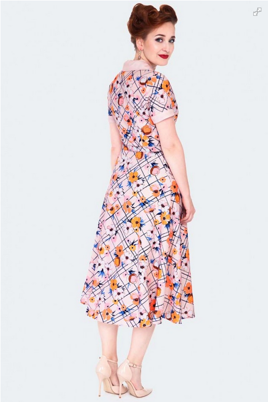 60's Floral Midi Collared Dress *Final Sale*