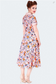 60's Floral Midi Collared Dress