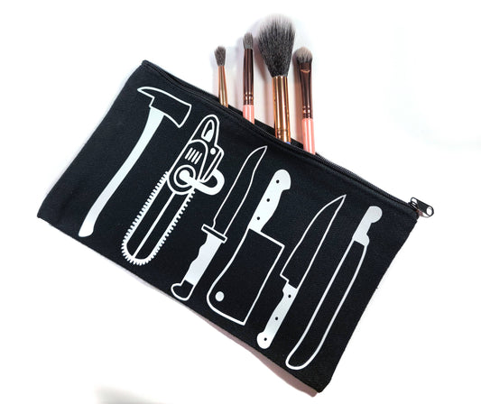 Horror Weapons Zippered Pouch Makeup Bag Pencil Case *Final Sale*